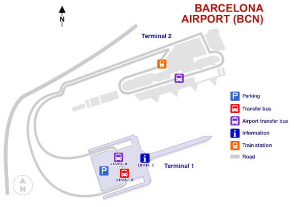 Схема аэропорта Барселона